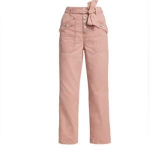 Veronica Beard Rinley Bow Straight-Leg Pants